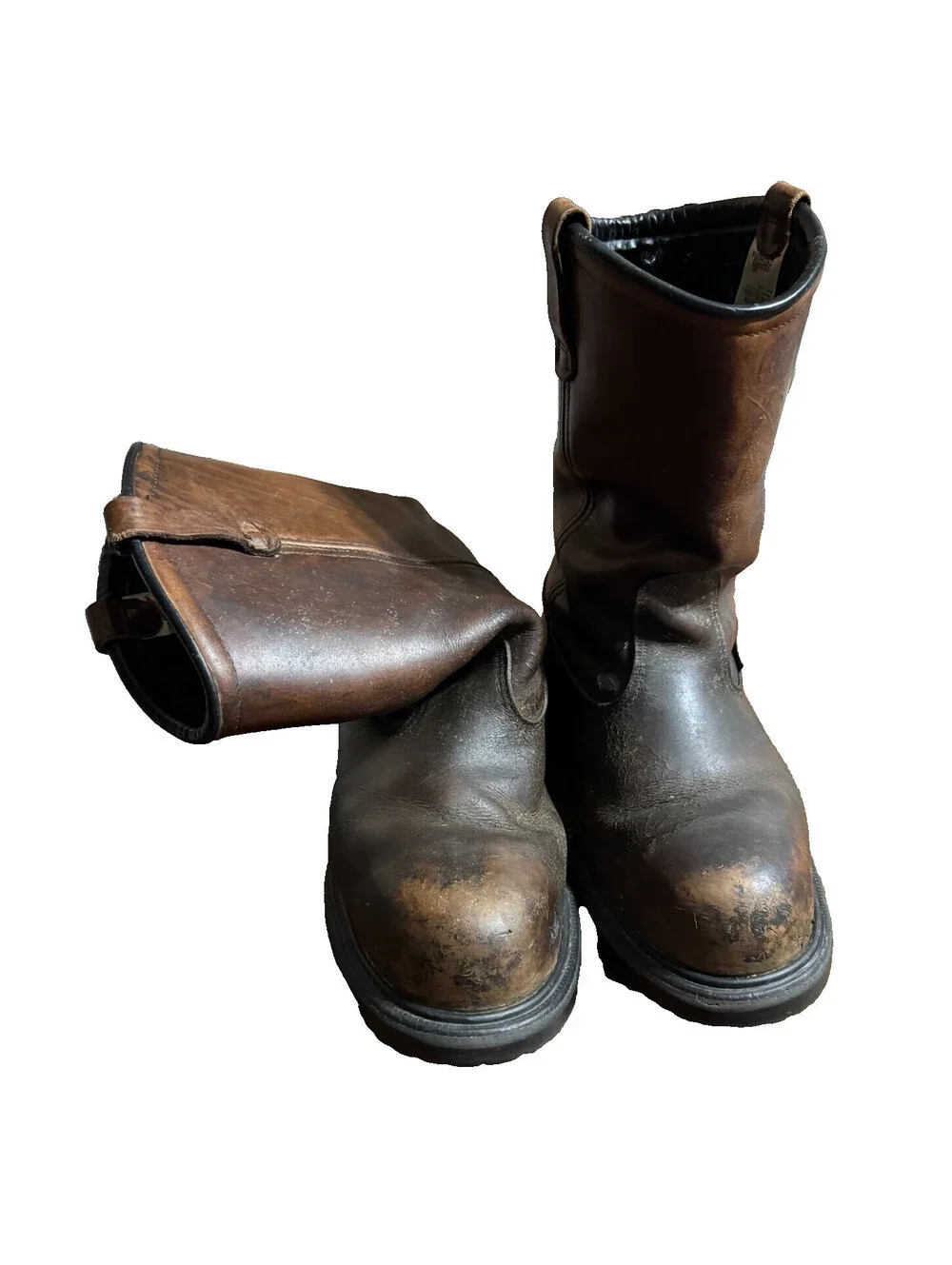 Red Wing Mens Pecos 4445 Steel Toe Boots 12 E2 Vintage USA Made 2008 Distressed